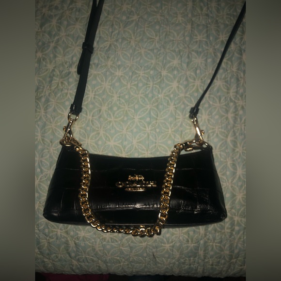 COACH Charlotte Shoulder Bag, Black Leather - Picture 3 of 4